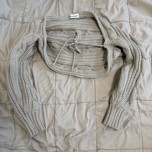 Threetimes Beige Cable Knit Bolero
